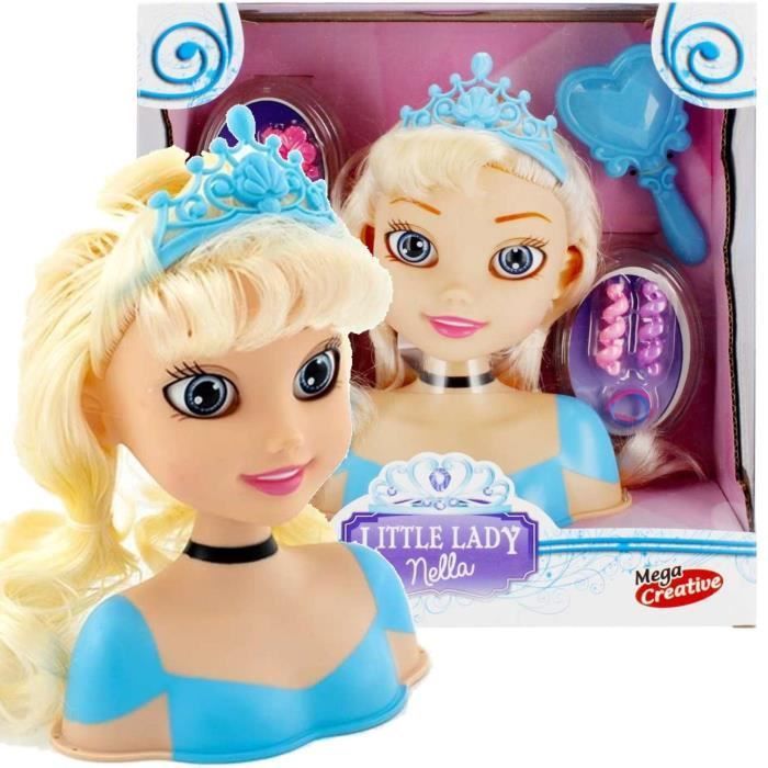 Little Lady Nella Doll Dressing Table and Styling Head - Mega Creative - Plastic Toy - Accessories Included