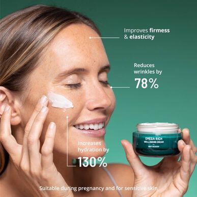 „Fresh Cosmetics Omega Rich Well-Aging Cream“ naktinis atkuriamasis veido kremas nuo senėjimo, raukšlių, 50 ml