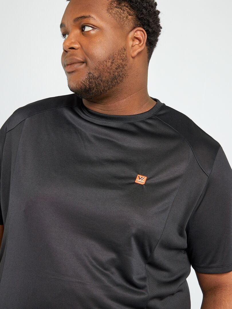 Effen sport-T-shirt - Zwart