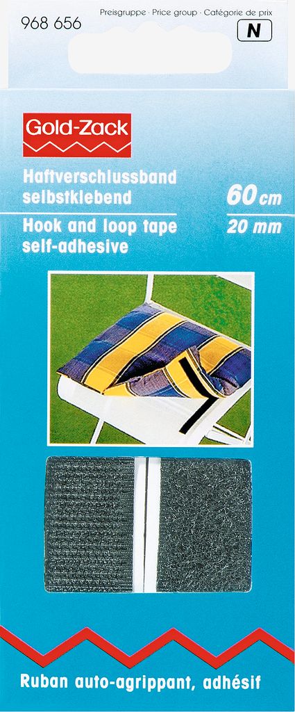 Pašlīmējošais Velcro 20mm 60cm/iepak. melns