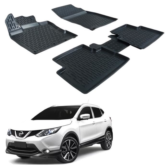 Tappetini 3D - SCOUTT - Nissan Qashqai J11 - Gomma di alta qualità - Su misura - Neri
