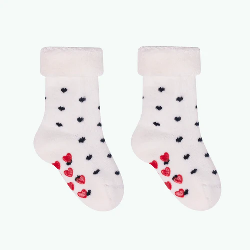 Cabaia Chaussettes Petit Coeur - Pack de chaussettes bébé blanc