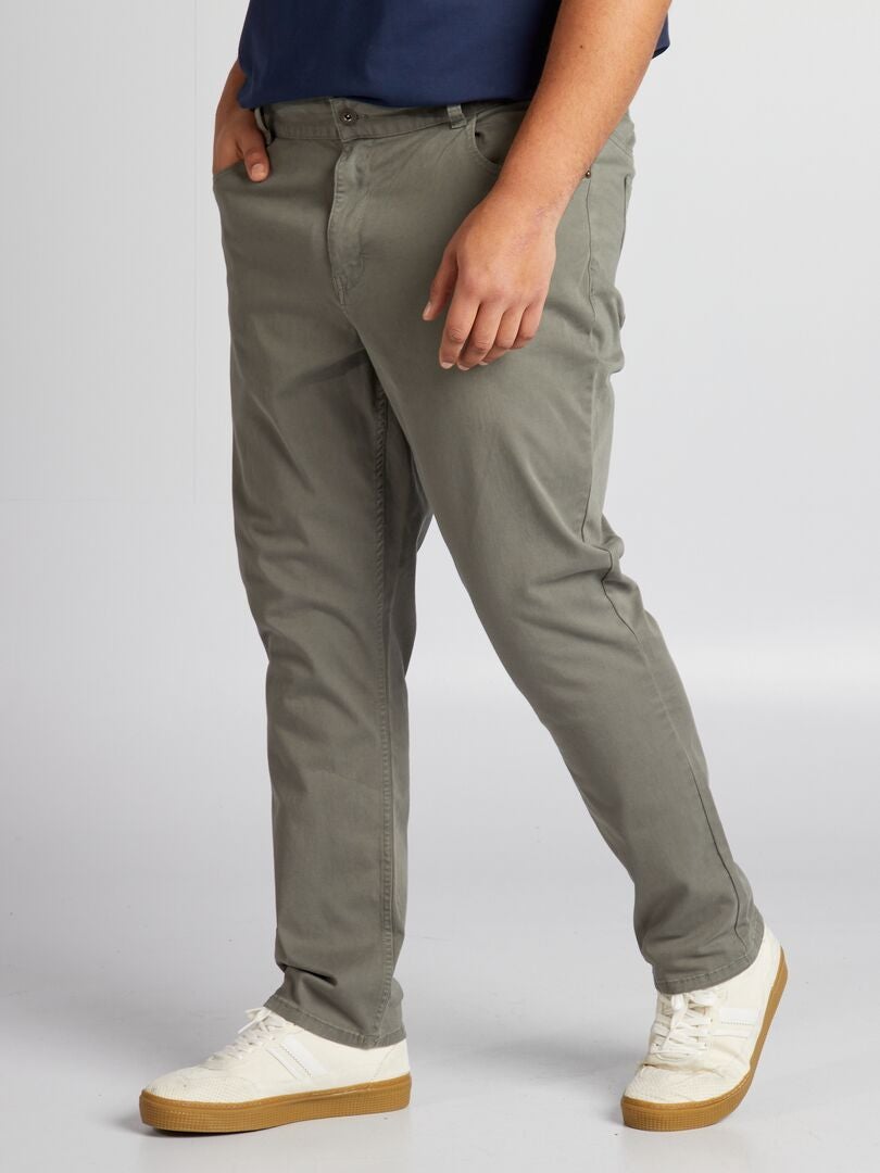 Calça ajustada com 5 bolsos, tamanho L34 - VERDE