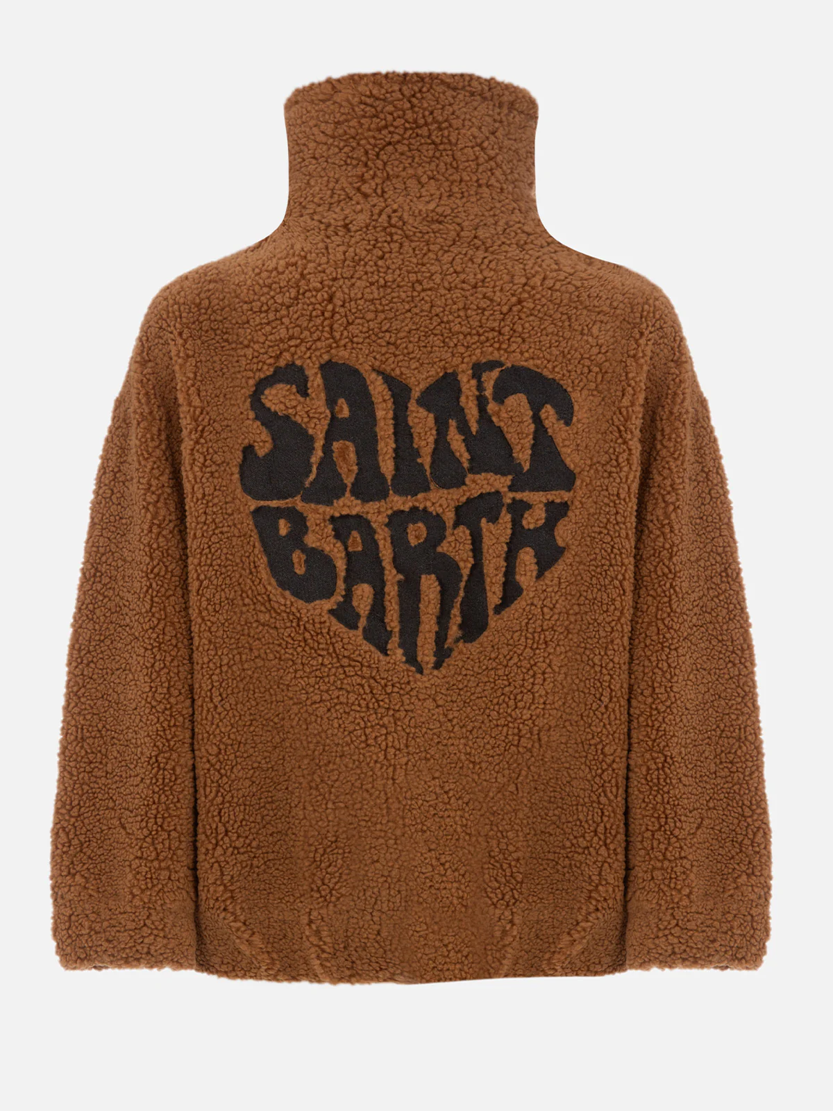 Blouson aviateur en peau de mouton pour femme Abel, avec col et imprimé cœur Saint