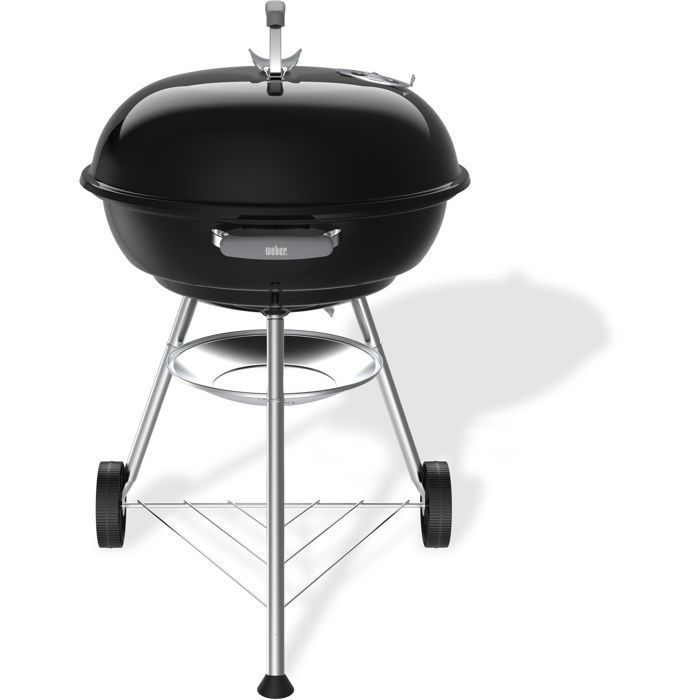 Barbecue à charbon - Weber - Compact Kettle - Ø57 cm - Acier émaillé - Clapet d'aération - 9 couverts  - Noir