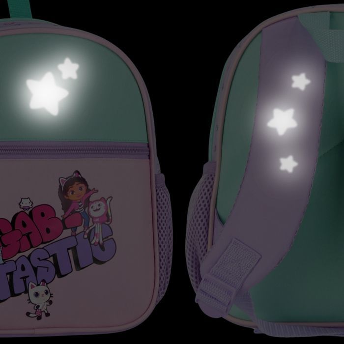 Mochila pequeña Gabby's Dollhouse para niñas, mochila para jardín de infancia, mochila de viaje con reflectores 26x23x9cm
