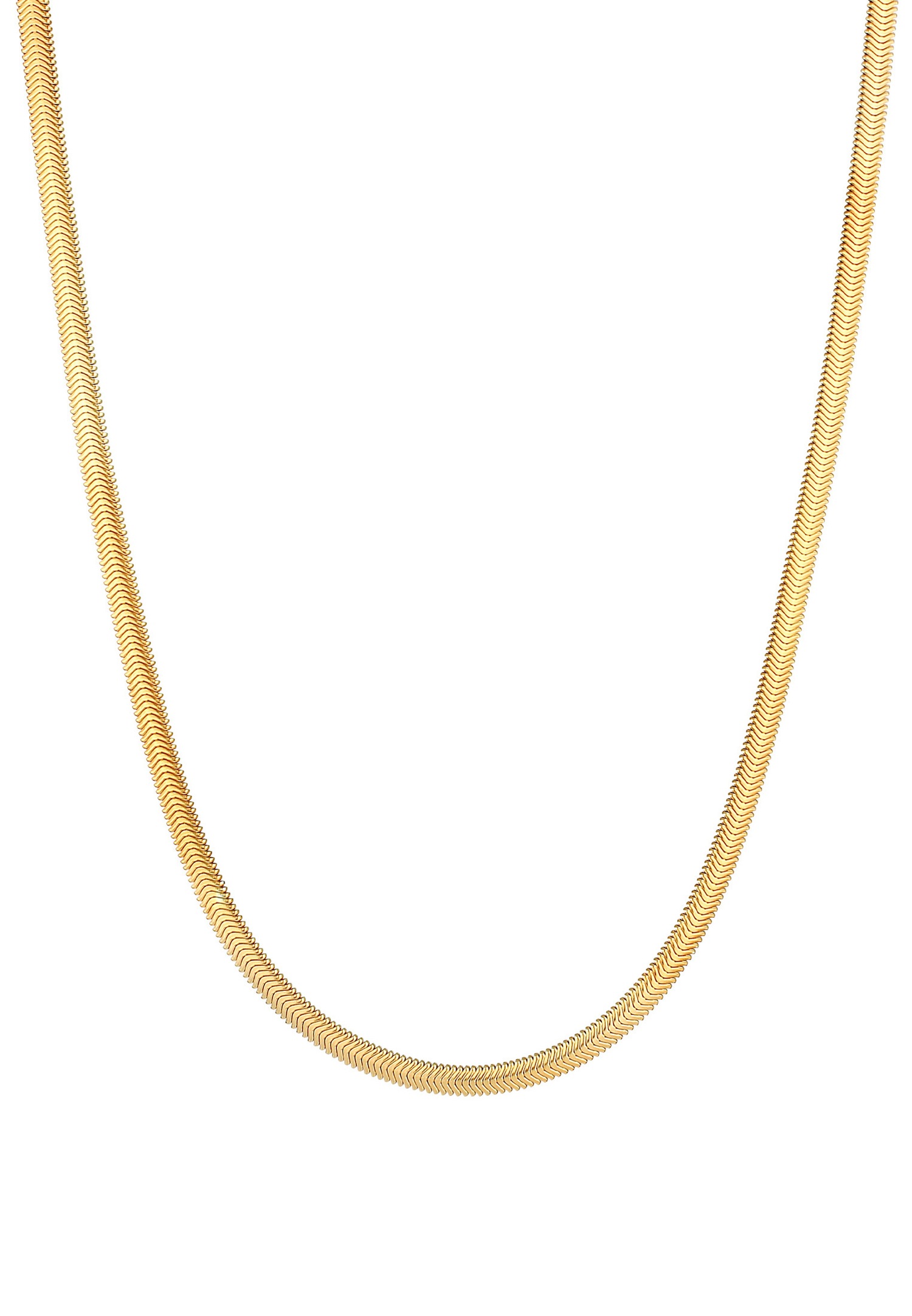 Elli PREMIUM Chaîne de serpent plate et élégante à chevrons pour dames, blogueuse de tendances en argent sterling 925