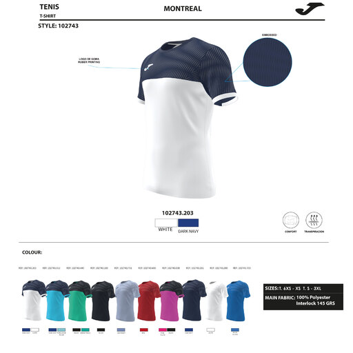  Camiseta Manga Corta Joma Montreal Rojo