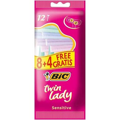 Bic Twin Lady wegwerpscheermesjes, 12 stuks