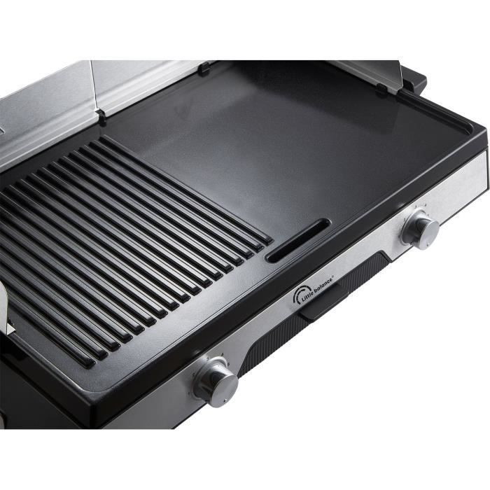 Chapa elétrica LITTLE BALANCE - 8735 - Superfície de cozimento de 50x30cm - Revestimento microcerâmico livre de PFAS - 2200W