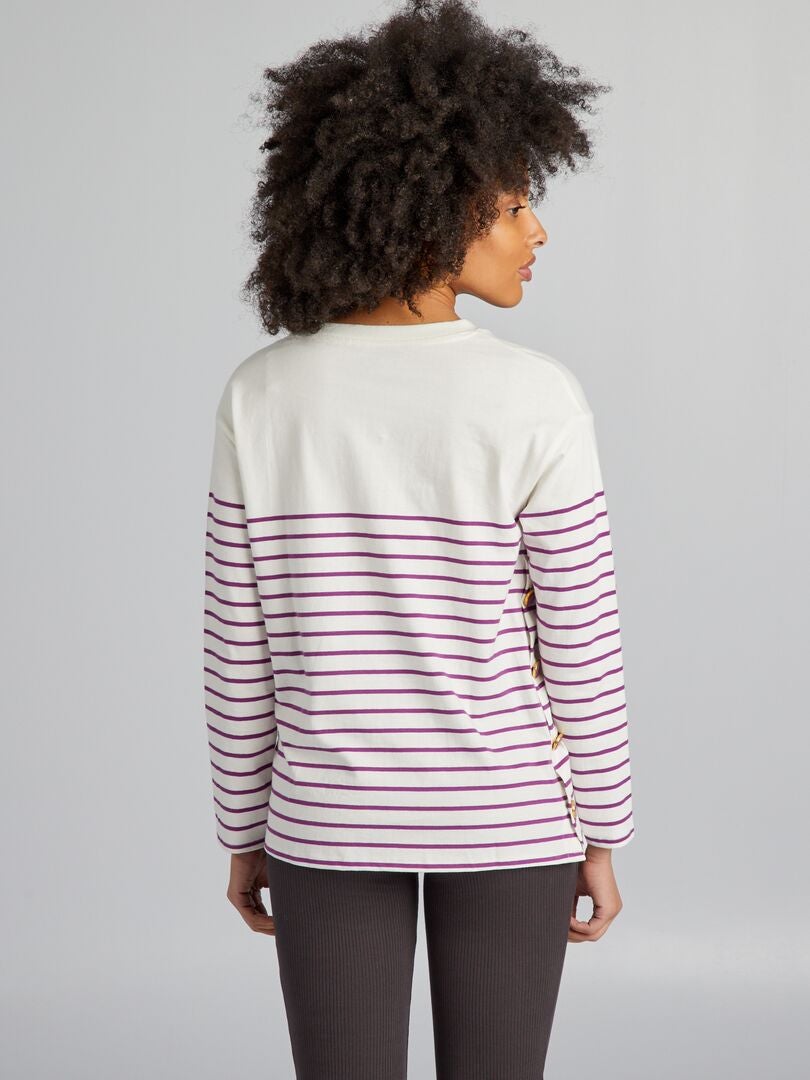 Camiseta listrada para enfermagem - ROSA