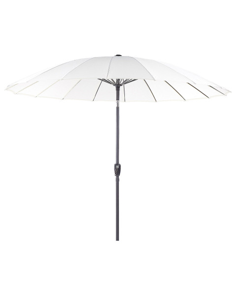 Parasol ogrodowy składany 255 cm z korbką beżowy