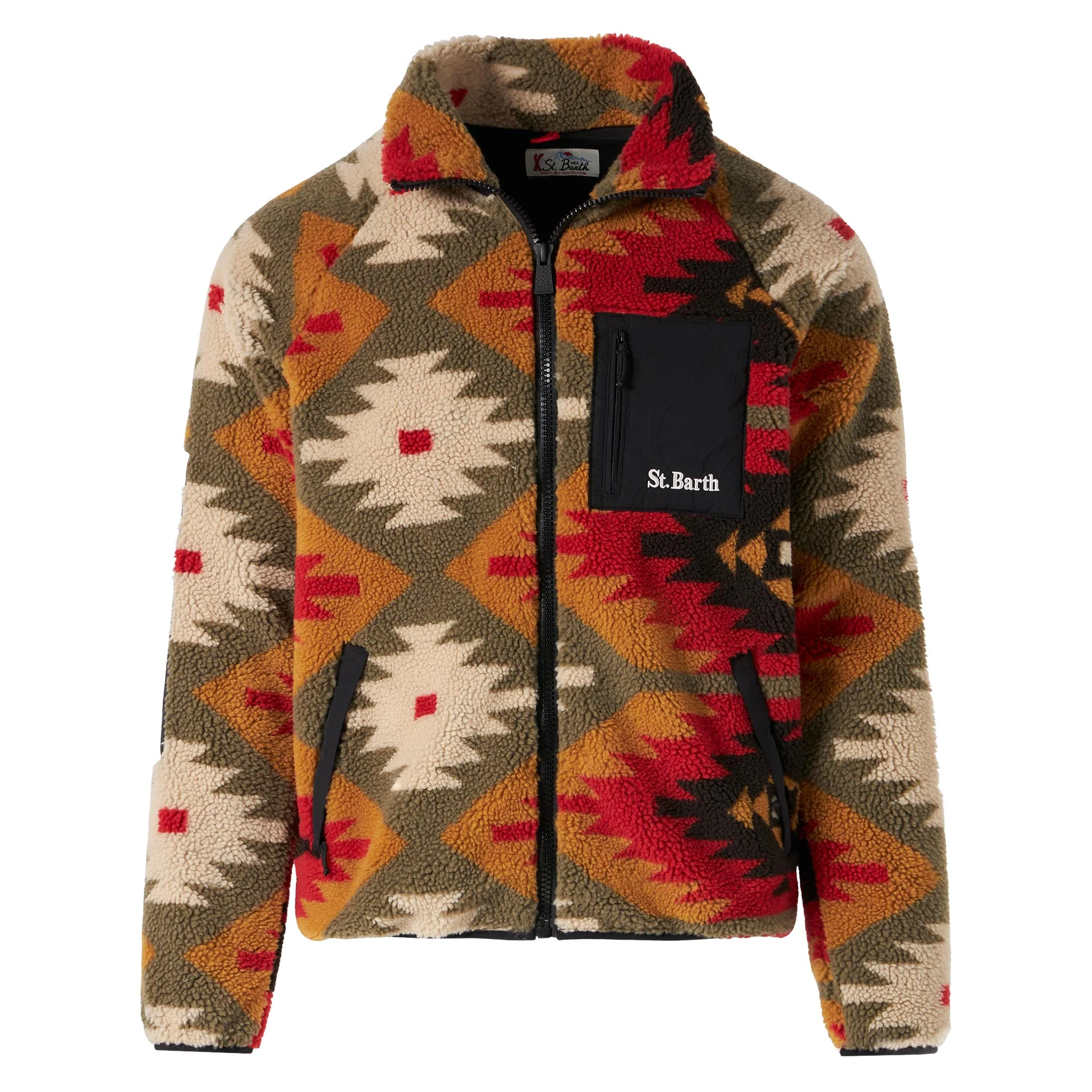 Veste sherpa pour homme à motifs
