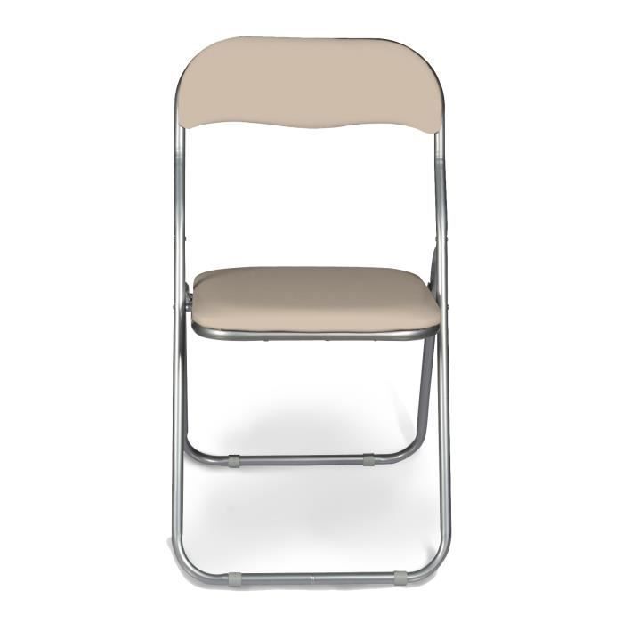 Dmora Set aus sechs Klappstühlen, sandfarben, Maße 43 x 47 x 78 cm