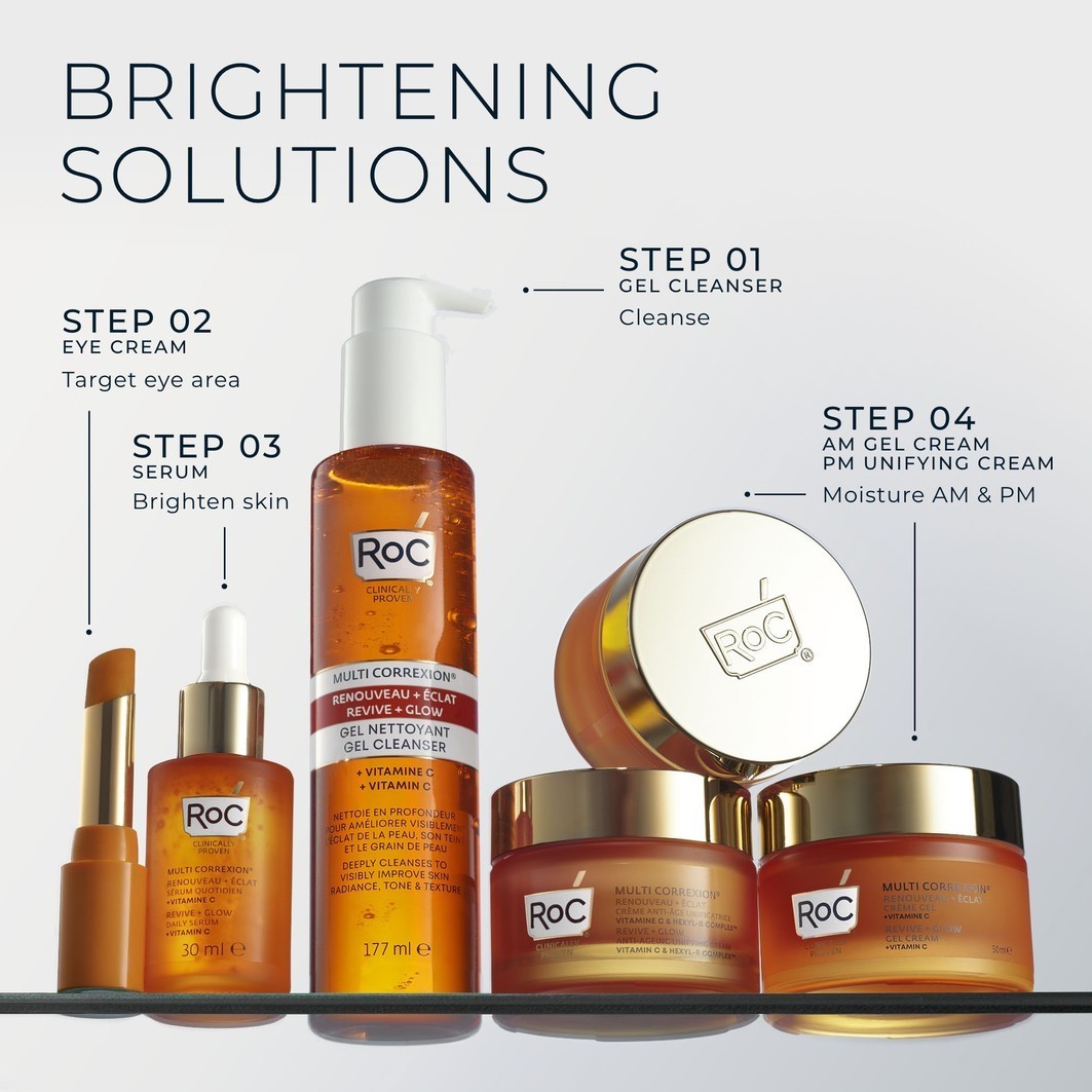 RoC atjaunošanas gels Multi Correxion Revive + Glow Multi Correxion Revive & Glow ar C vitamīnu - 177 ml