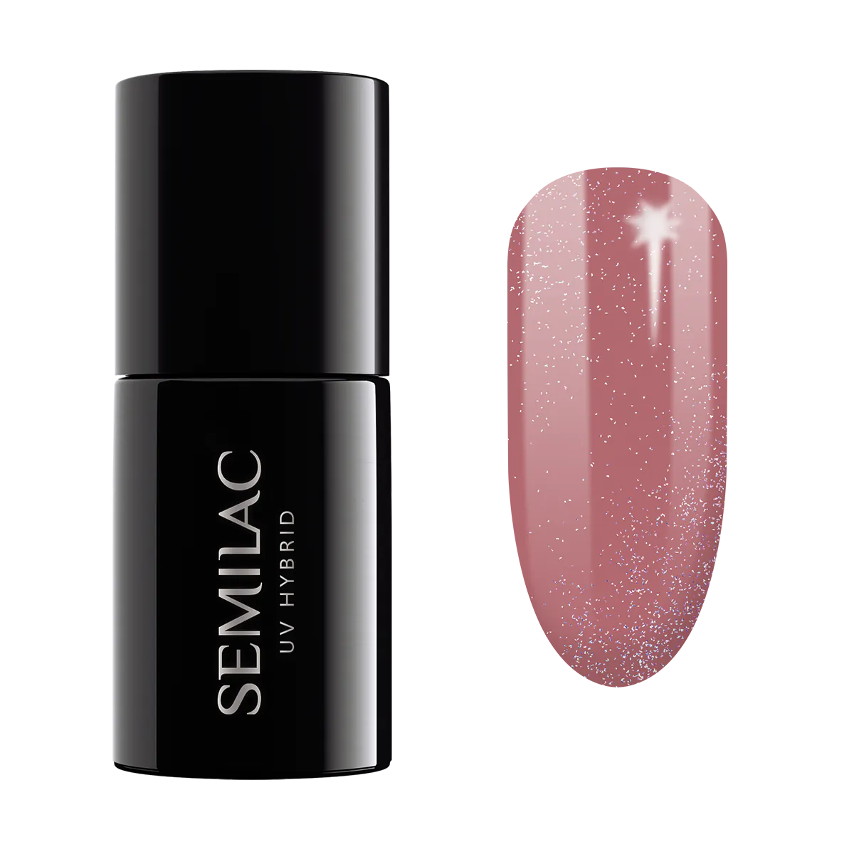 Semilac UV Hybrid Lakier hybrydowy, 321 Shimmer Dust Caramel
