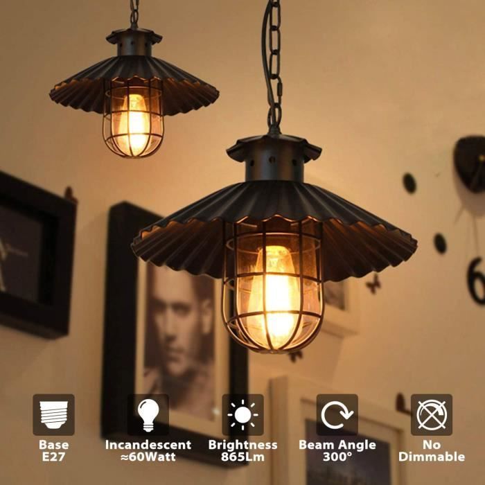 Paquete de 6 bombillas LED Edison E27 vintage - Blanco cálido - Base ST64 - BLEOSAN