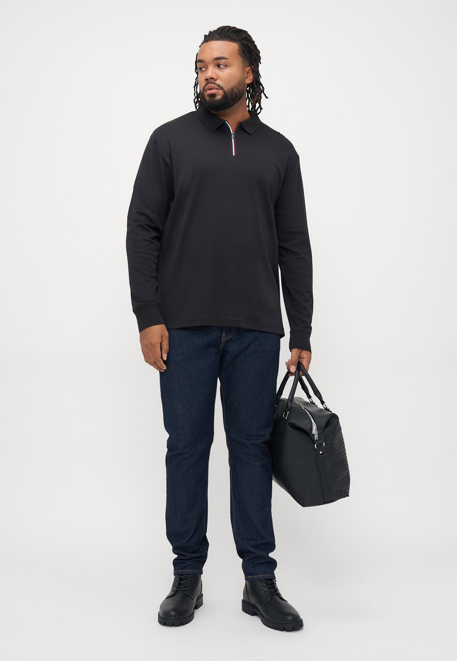 Tommy Hilfiger ZIP - Poloshirt - zwart