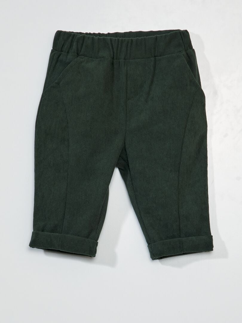 Pantalón sarouel de terciopelo - VERDE