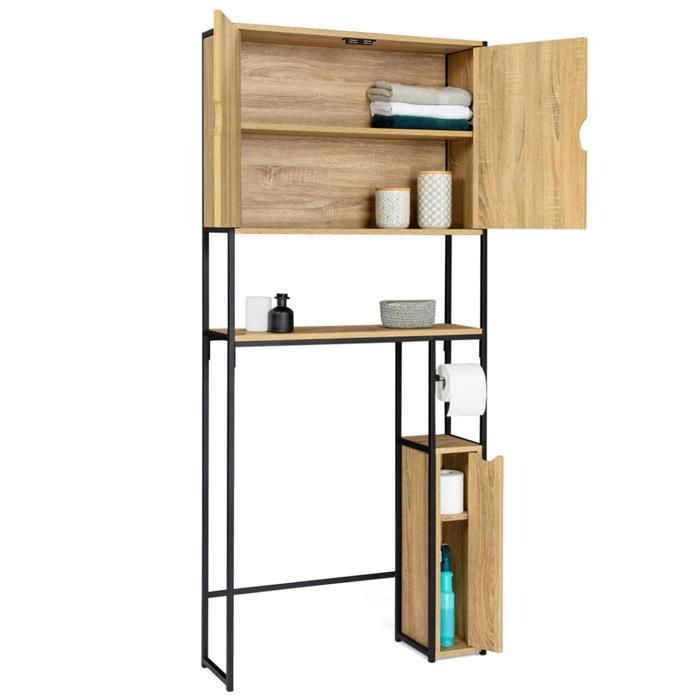 IDMARKET 3-in-1 Bathroom Vanity Unit with Storage Cabinets, DETROIT Industrial Design