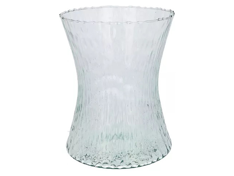 Wazon szklany Kora 20 cm transparentny młotkowany