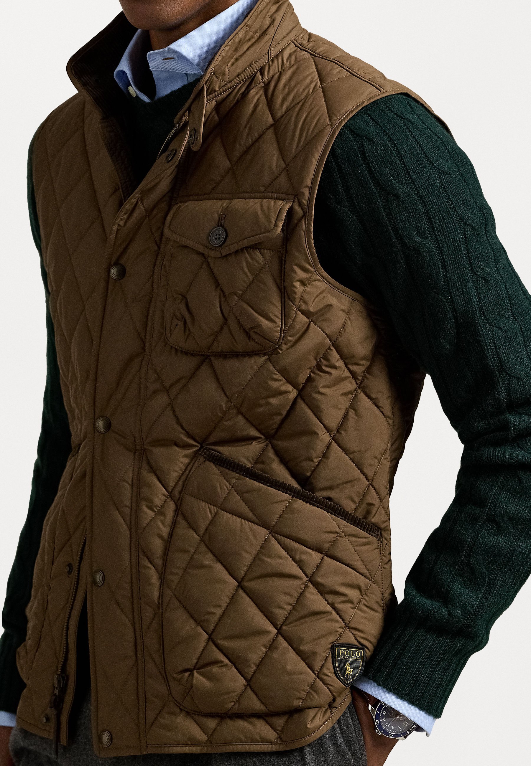 Gilet trapuntato Polo Ralph Lauren THE BEATON - color castagna