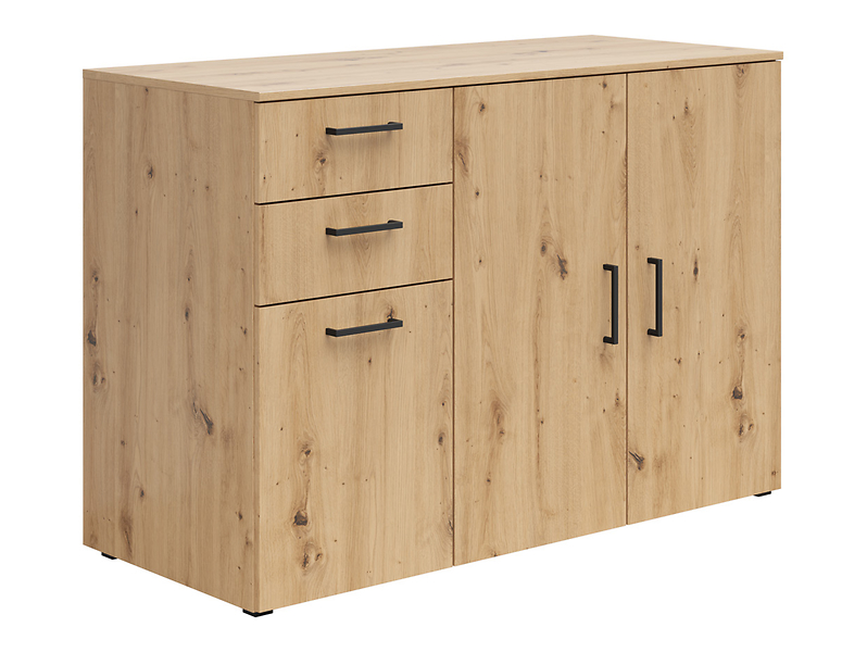 Komoda MultiDo 120 cm z 3 drzwiami i 2 szufladami dąb artisan