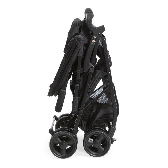 Cochecito compacto CHICCO Ohlala 3 - Desde el nacimiento - Hasta 15 kg - Respaldo reclinable - Barra de seguridad - Negro azabache