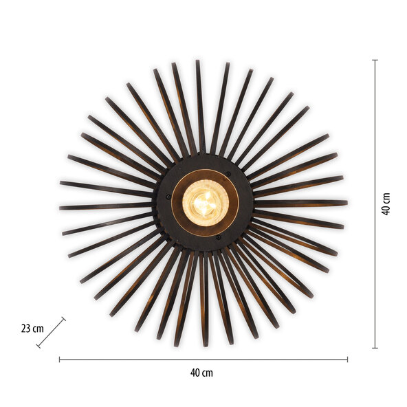 Ceiling light RACOON E27, Ø 40 cm, black