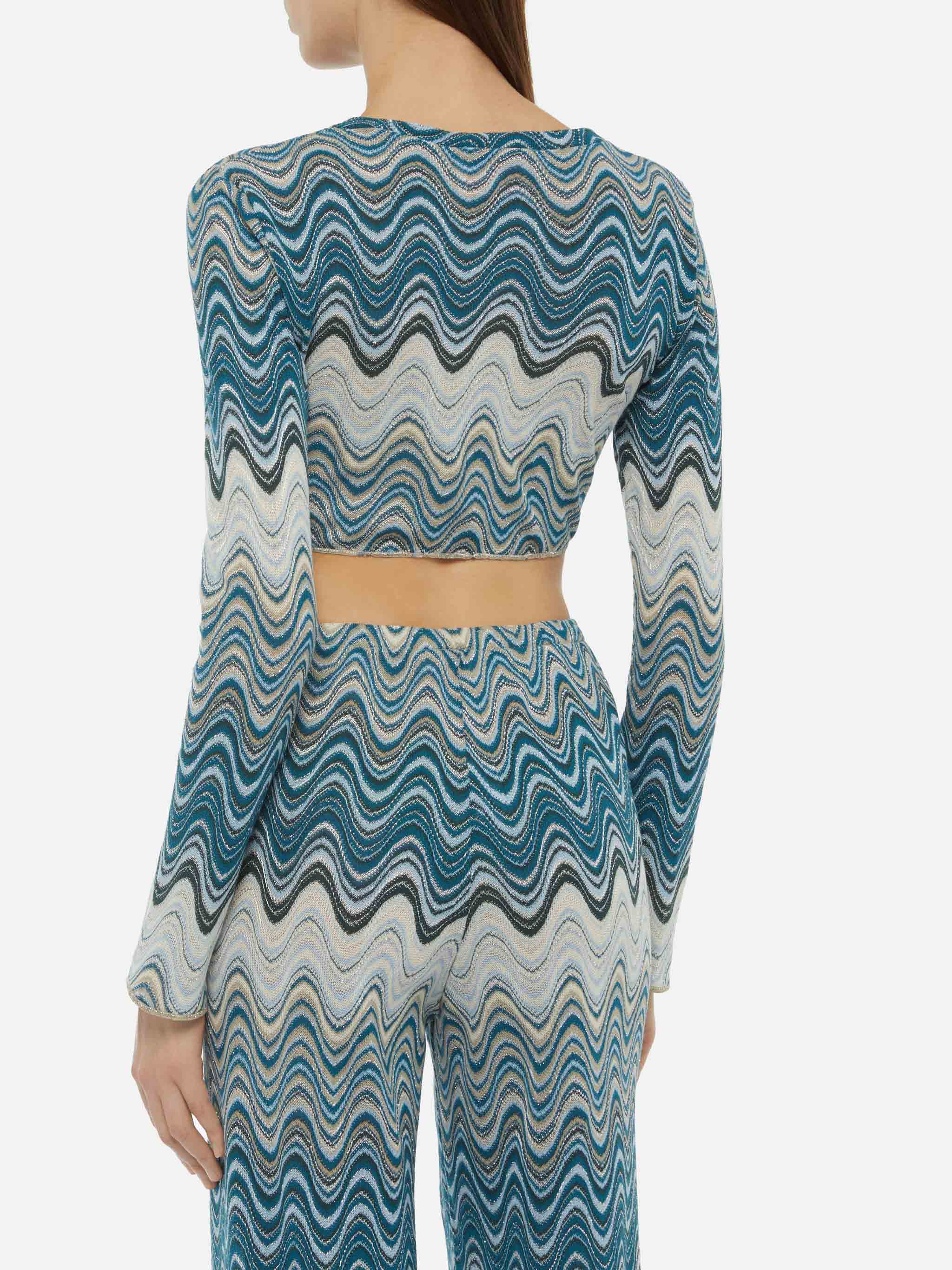 Siviglia cropped t-shirt in raschelbreisel
