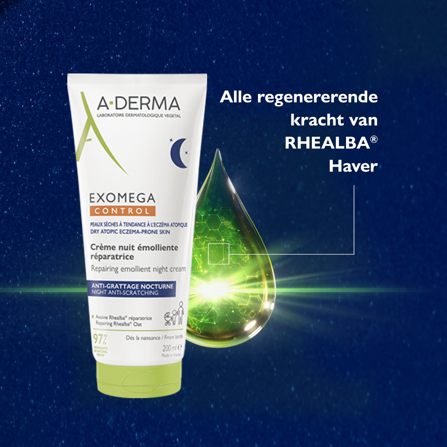 A-DERMA Neurodermatitis Care Exomega Control Crema de noche hidratante reparadora – 200 ml