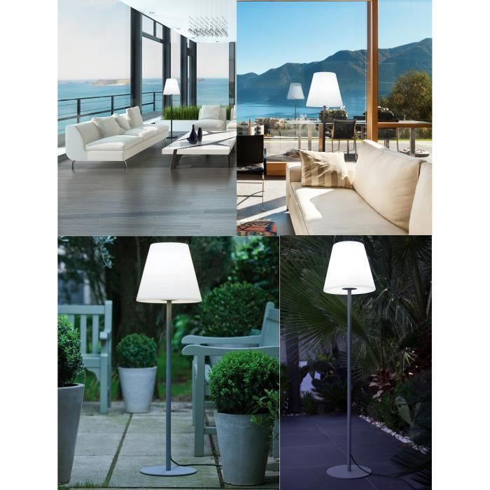 Lampadaire lumineux extérieur - LUMISKY - 150cm - Acier et polyéthylène - Blanc froid