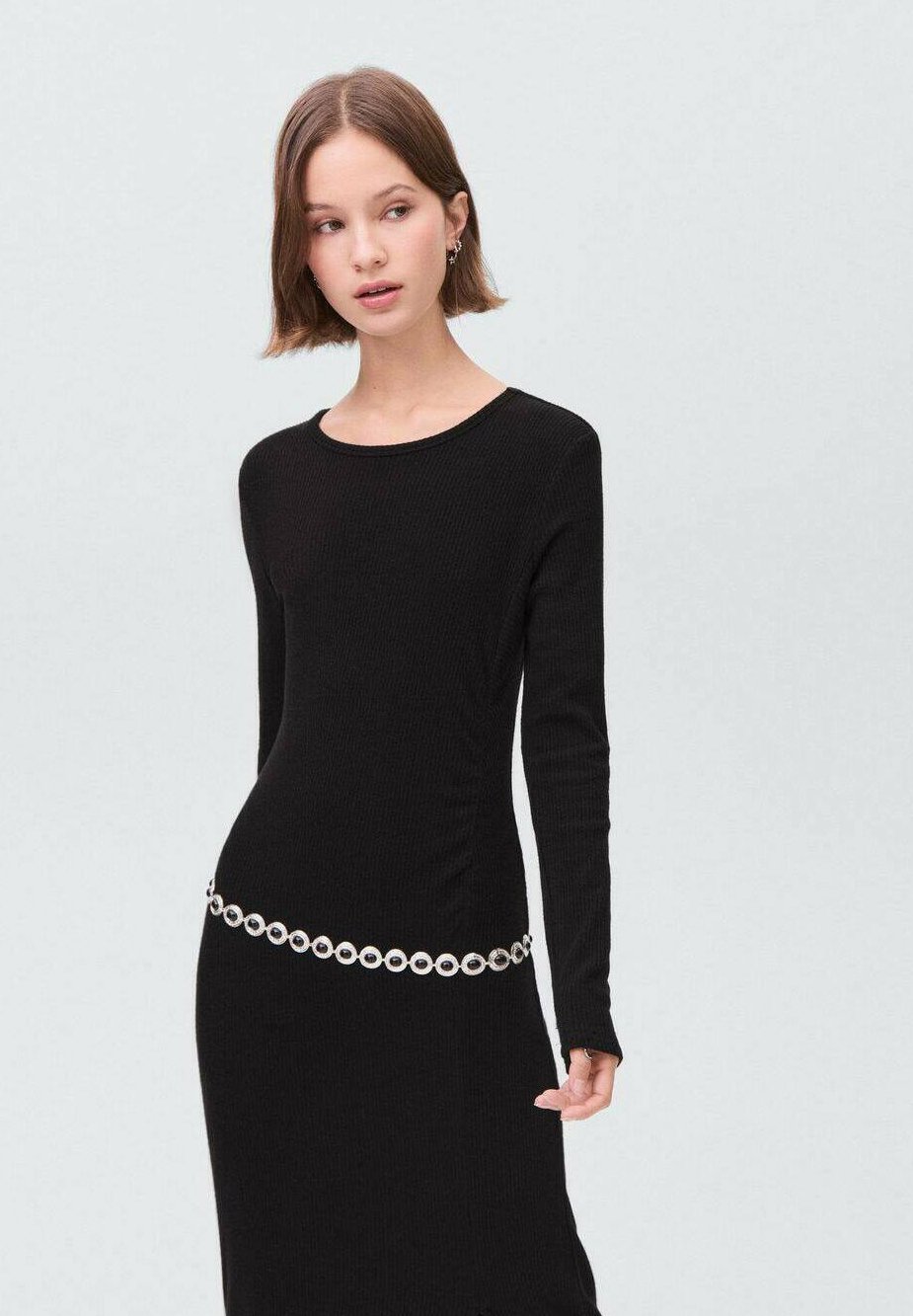 Mango Kids TEEN MET ZIJSPLIT - Maxi-jurk - zwart