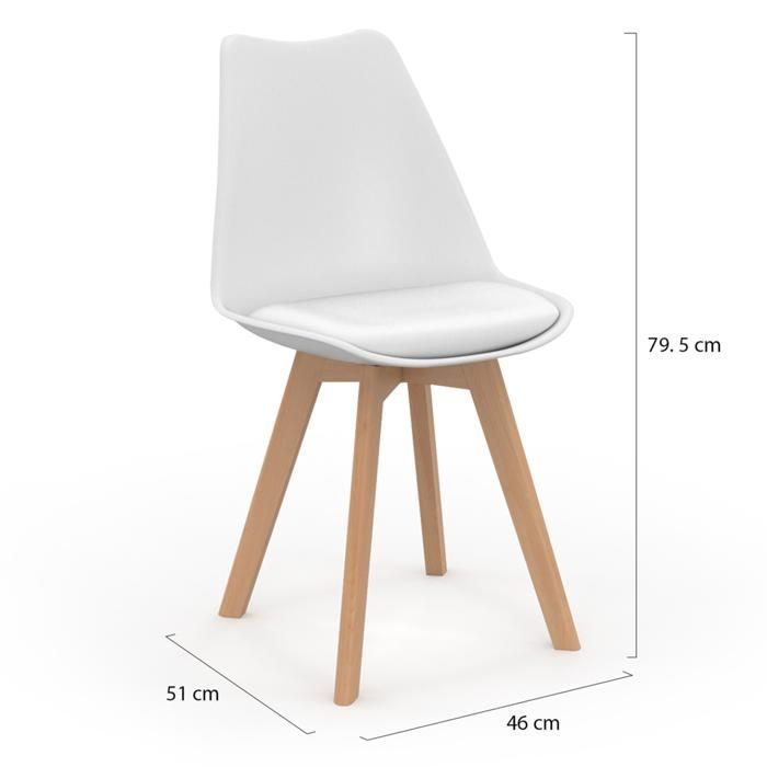 IDMARKET Lot de 6 chaises de salle à manger SARA scandinaves blanc, gris clair, bleu canard x2, gris foncé x2