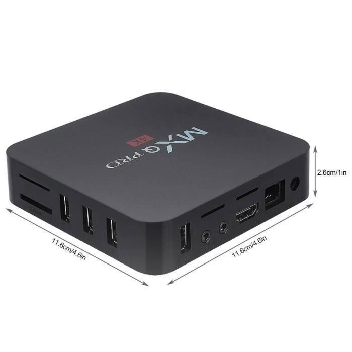 Smart TV Box WIFI TV Box Set-Top Box Lecteur multimédia HDMI pour MXQ-PRO-H3-1 + 8G 110-240V (prise UE) My16852
