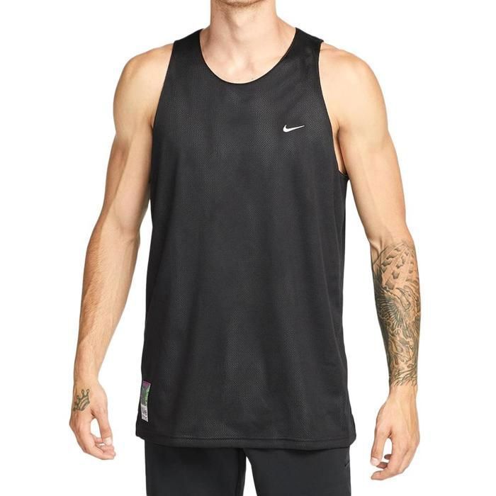 Camiseta sin mangas reversible de baloncesto Nike para hombre, color negro/amarillo.