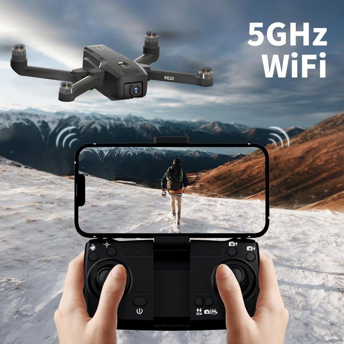 Drone GPS avec caméra 4K - ZVVN - Pliable - Moins de 249g - Caméra 4K UHD - Grand angle 120° - Inclinaison réglable 90°