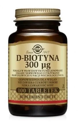 Solgar D-biotyna 300 mcg tabletki
