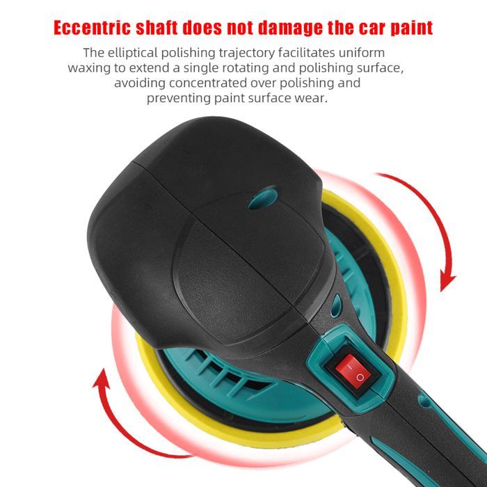 Lucidatrice per auto, lucidatrice per auto senza fili da 21 V, 6 velocità variabili, 2500-7000 giri/min, lucidatrice senza fili da 150 mm, con 2 batterie