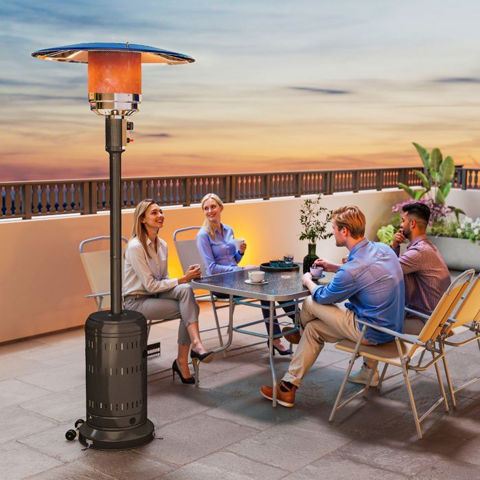 Chauffage exterieur terrasse - Outsunny - portable - 11 KW niveaux de chauffe réglable - protection anti-basculement - noir