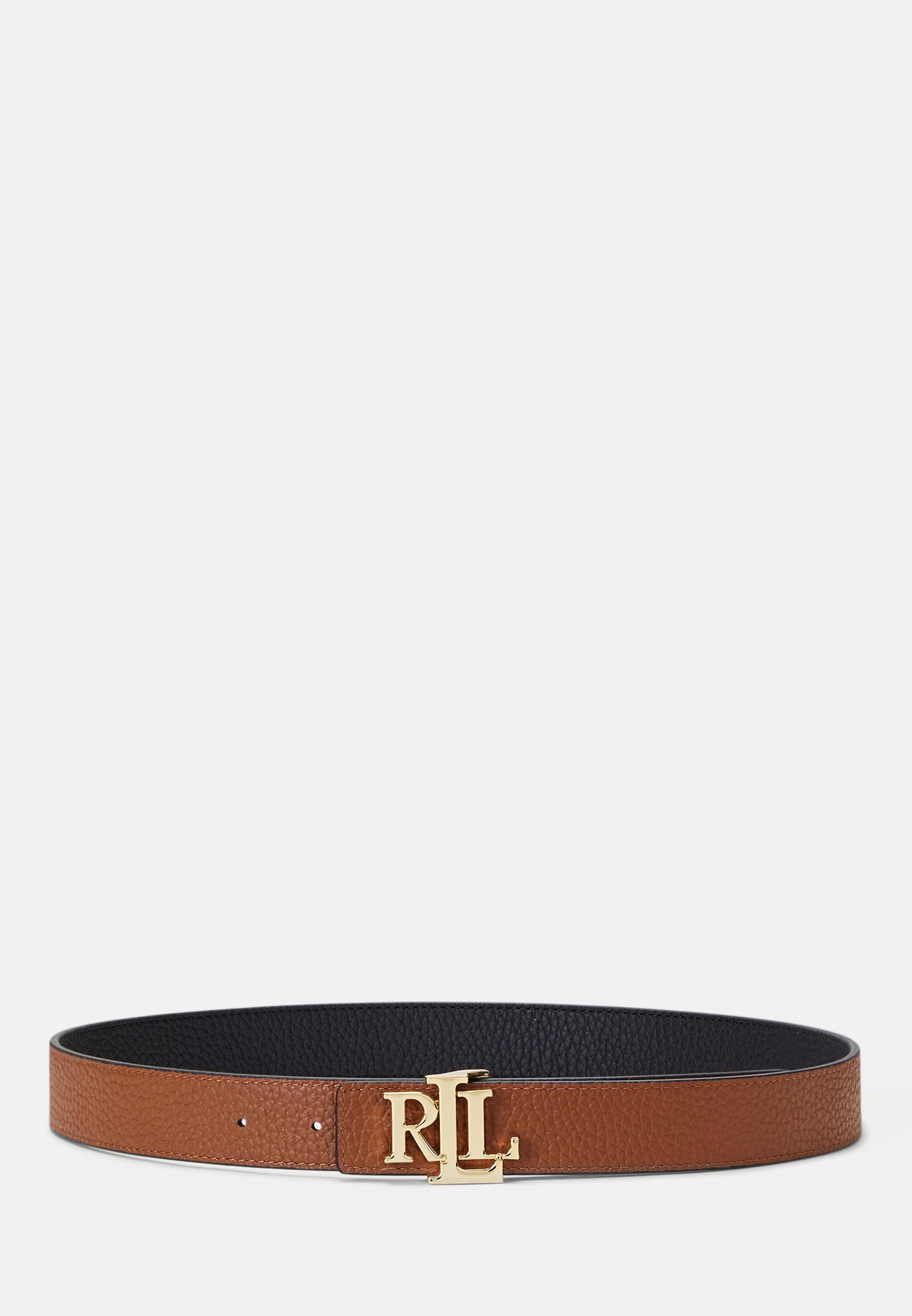 Lauren Ralph Lauren LOGO REVERSIBLE PEBBLED LEATHER BELT - Pásek - black/tan