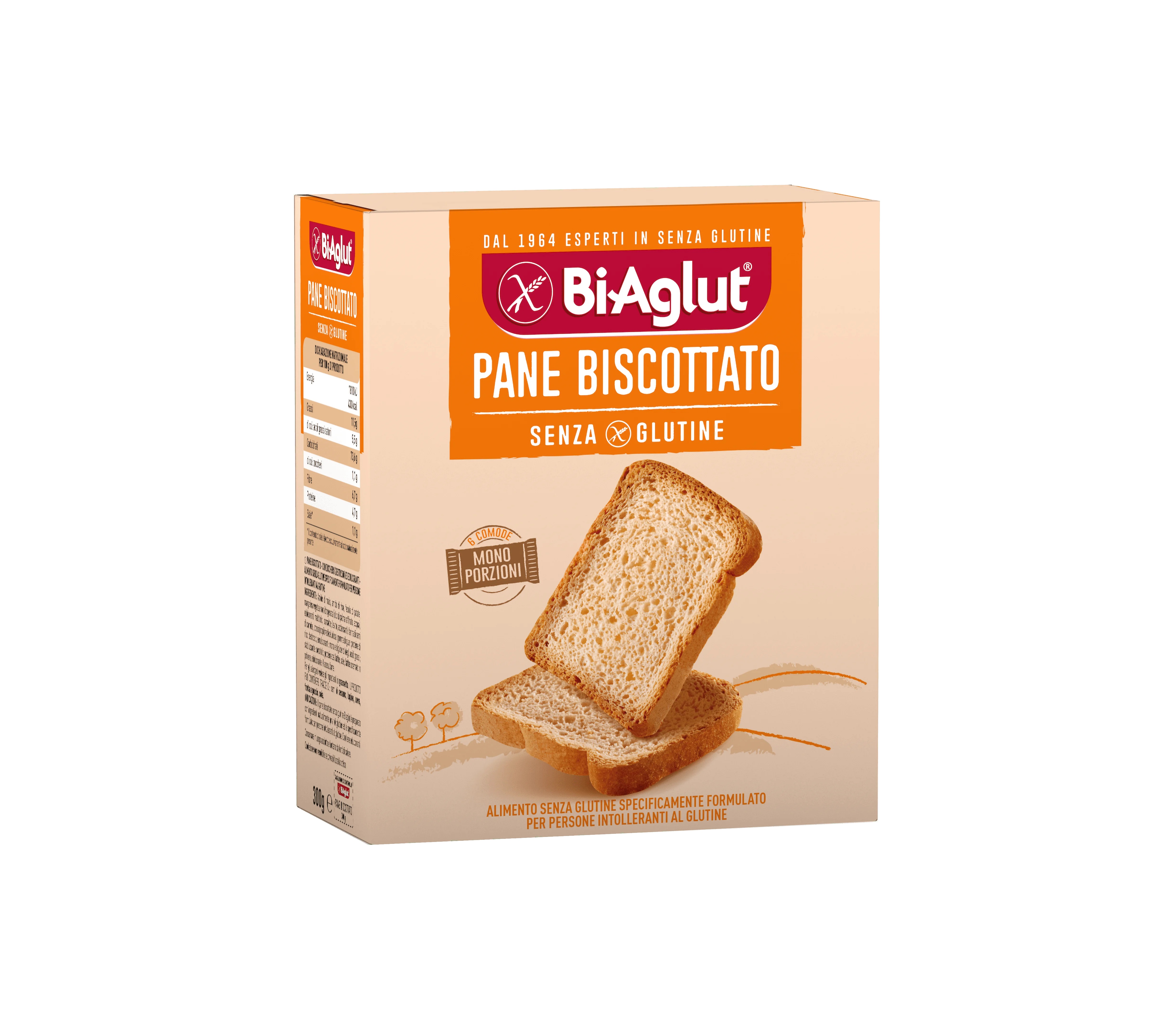 BIAGLUT Pain biscotté sans gluten Biaglut 300 g en portions pratiques