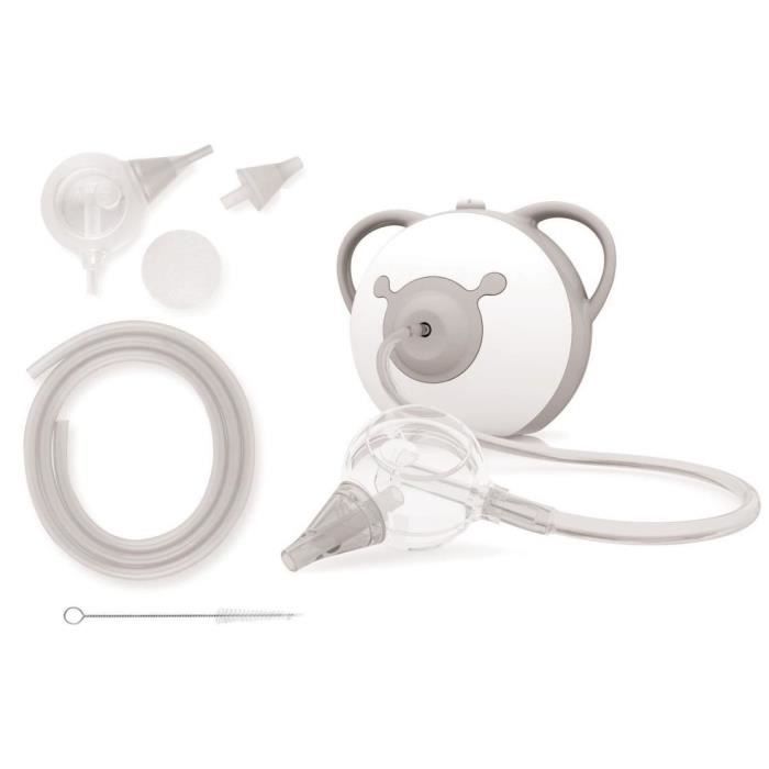 Aspirador Nasal Elétrico NOSIBOO Cinza + Conjunto de Acessórios Profissionais Azul
