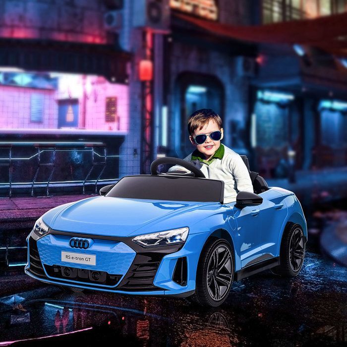 Electric car - HOMCOM - 12V children's licensed Audi RS E-tron GT remote control with sounds - PP - blue