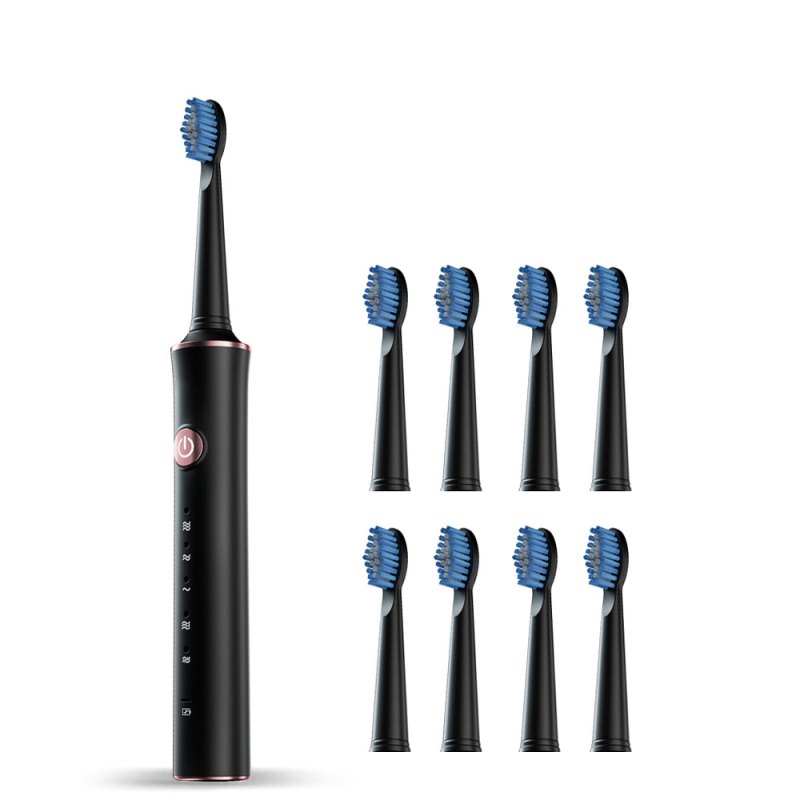 Brosse à dents électrique Smart Time 5 modes, rechargeable par USB, lavable, protectrice et blanchissante, idéale pour les voyages et adaptée aux adultes.
