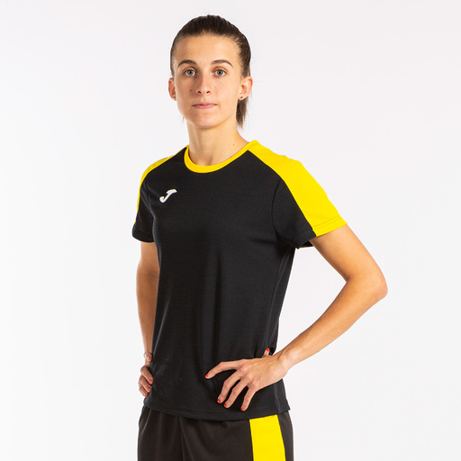 Joma Eco Championship Kurzarm-T-Shirt Schwarz Gelb