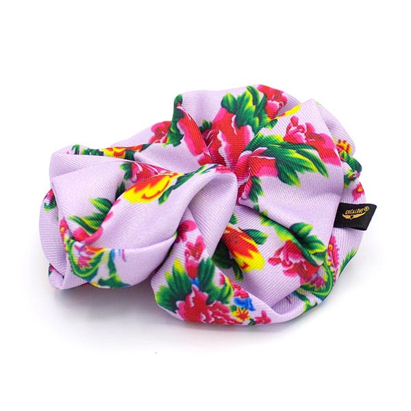 Blommig mauve scrunchie | 1 st