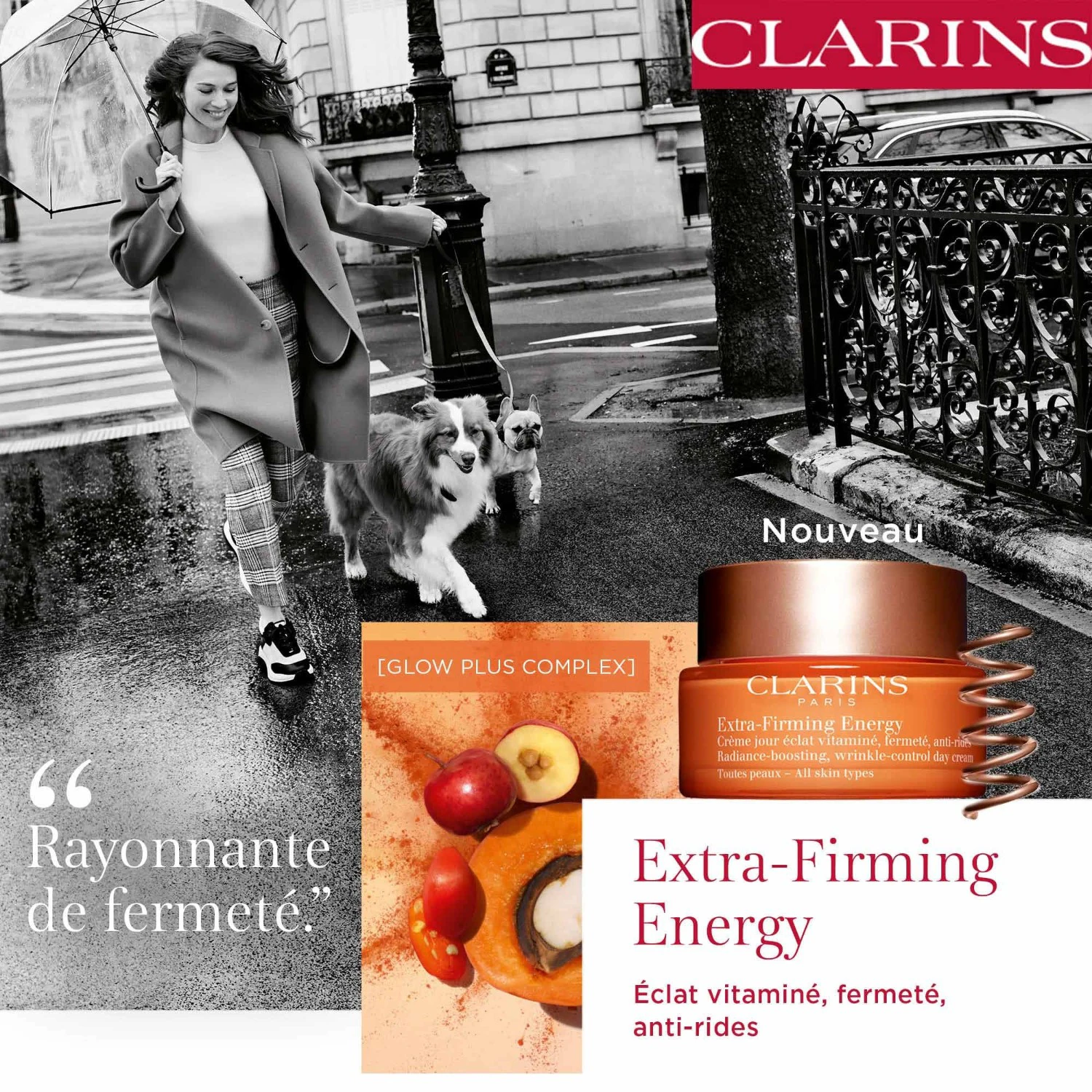 Clarins Energy , Crème jour éclat vitaminé, fermeté, anti-rides - Toutes Peaux
