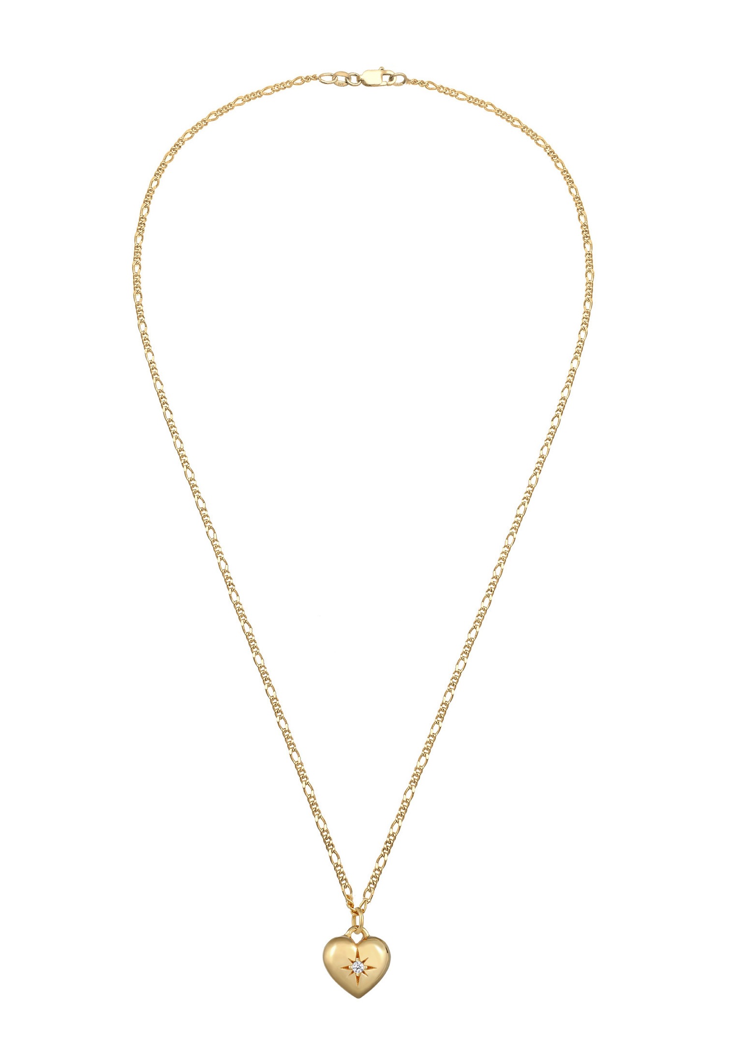 Elli Femmes pendentif cœur amour avec cristaux en argent sterling 925 plaqué or