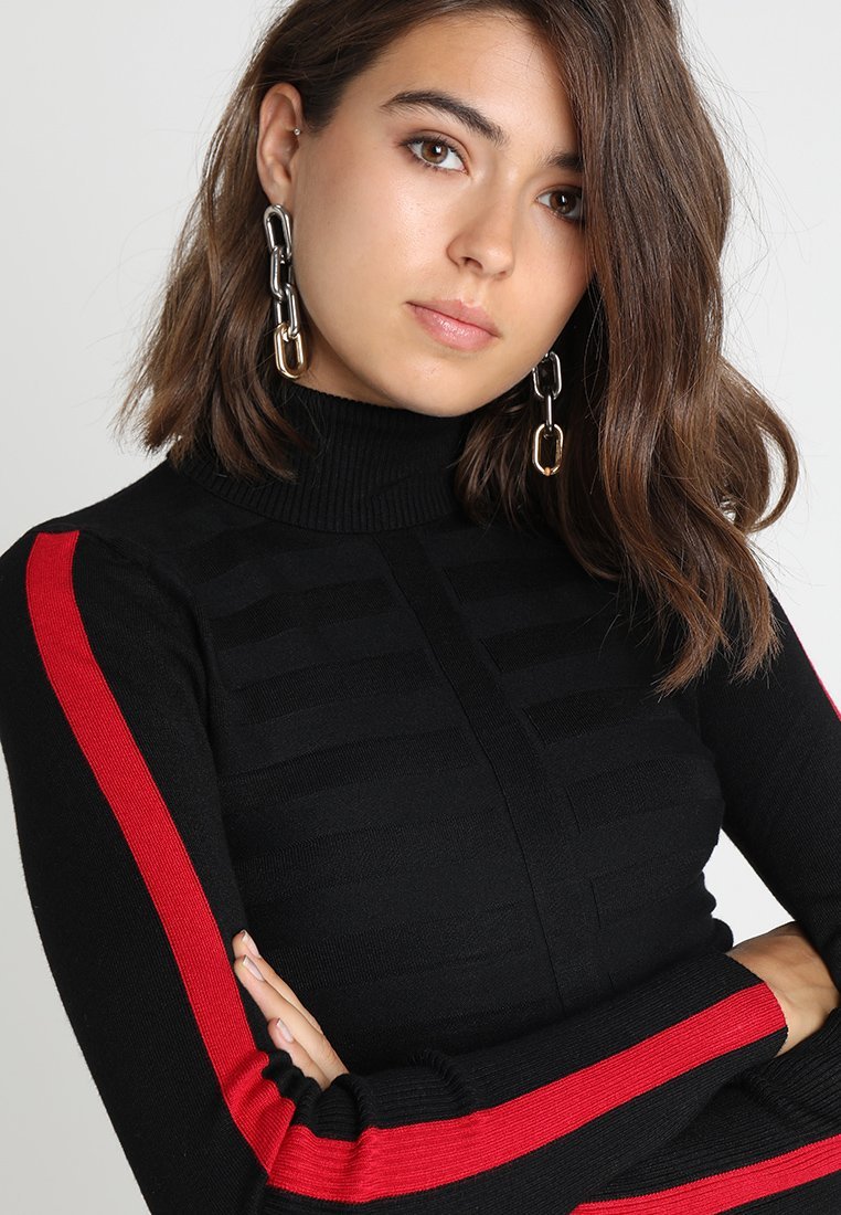 Morgan MENTOI - Sweter - czarno-czerwony